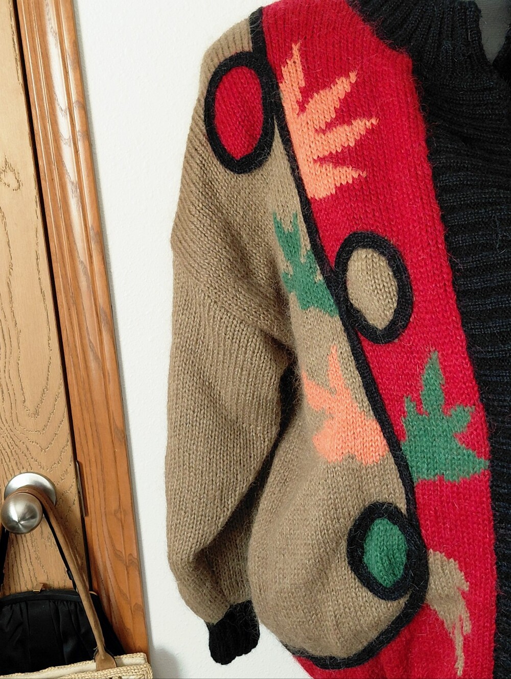 Vintage Fall Themed Mohair Blend Cardigan Sweater - Picture 6 of 6